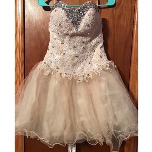 Sparkly Puffy Jeweled Prom Ball Dress